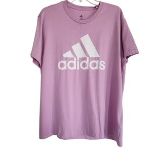 adidas Women's Crewneck Tee in Lavender with Logo